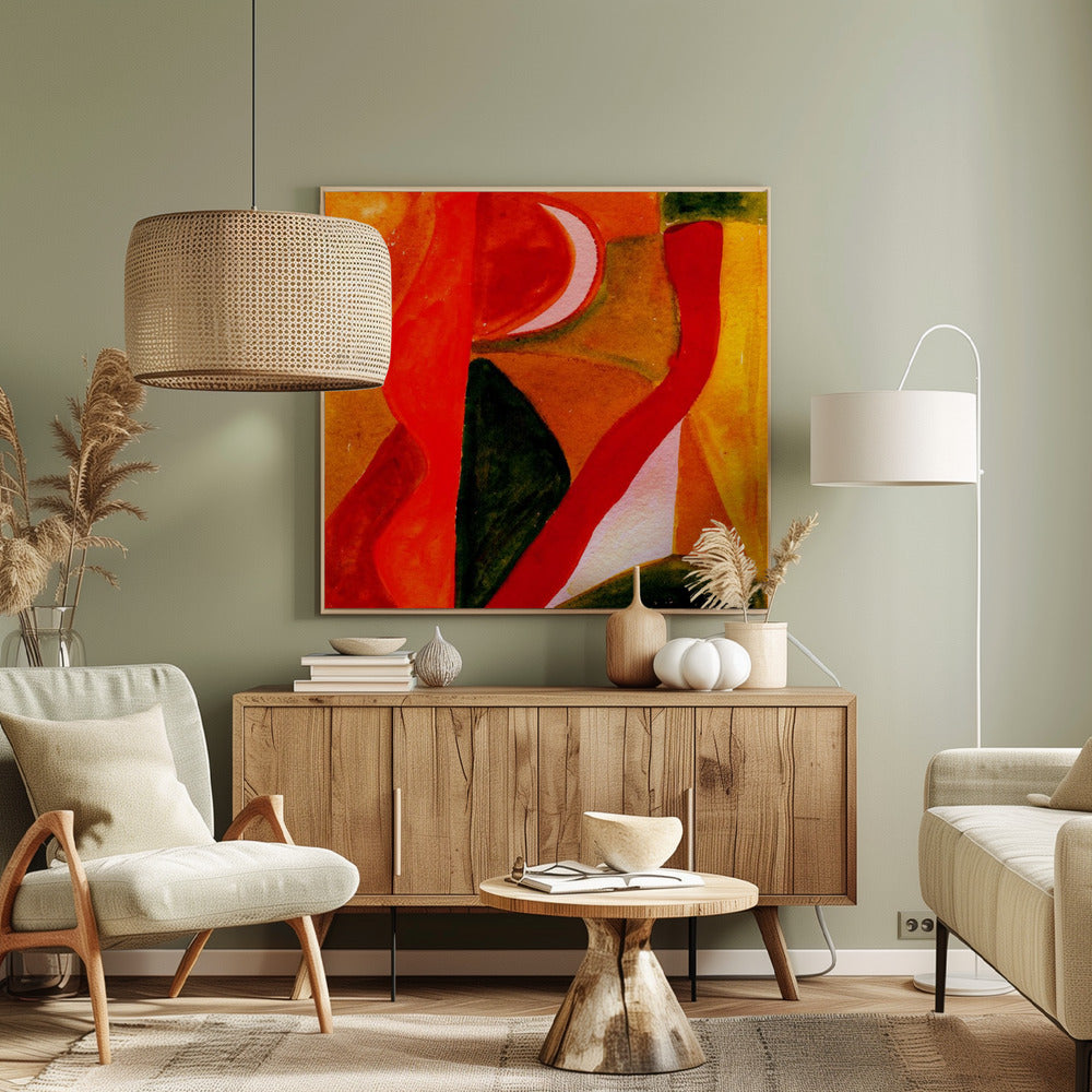 Rot und Gold Abstrakt | Leinwand