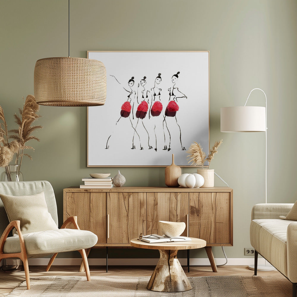 Himbeeren auf Parade | Leinwand
