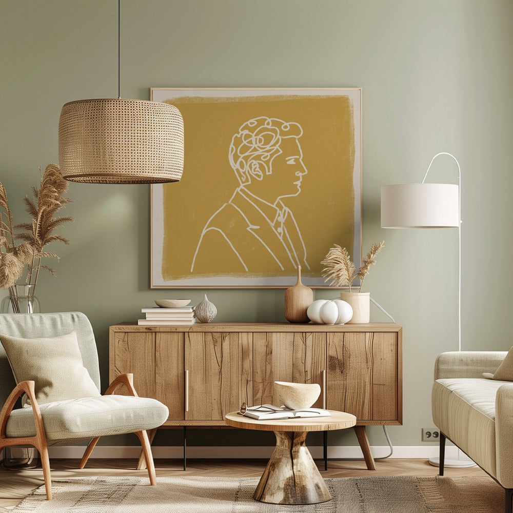 Mann Linienzeichnung | Leinwand