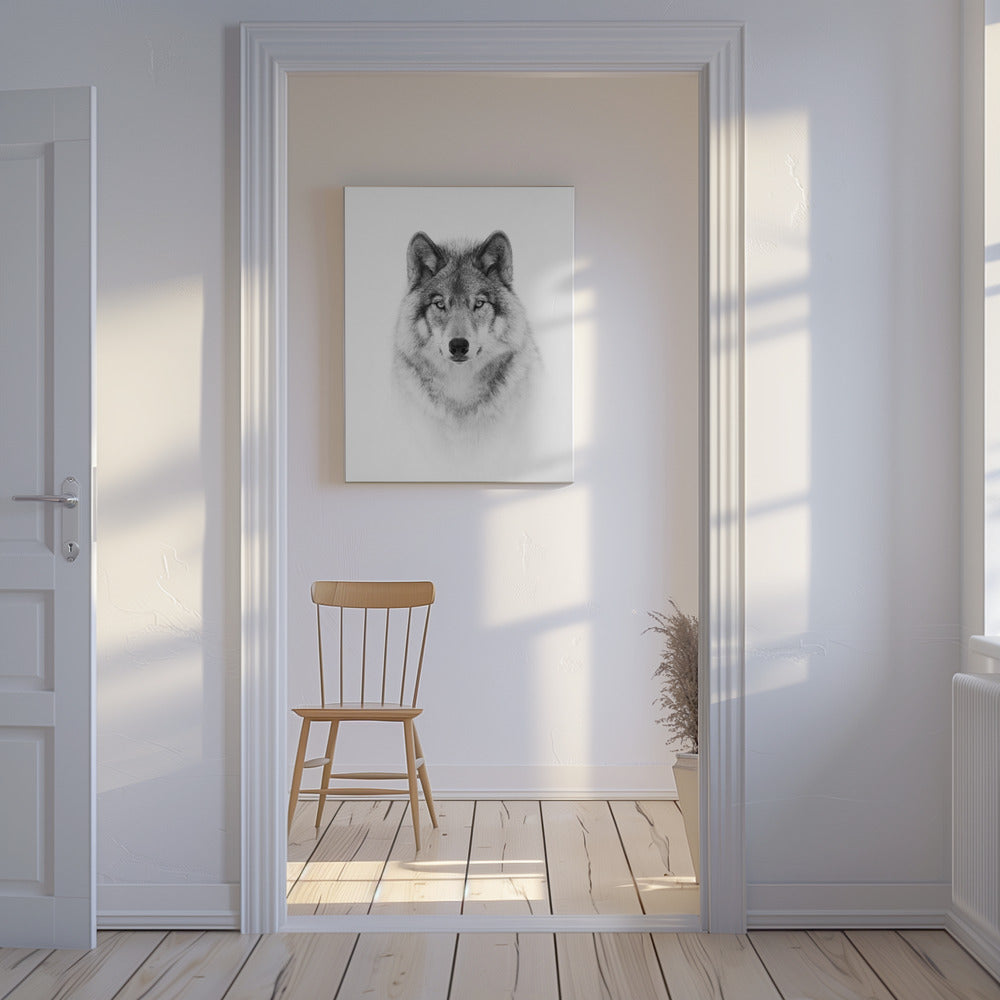 Porträt eines Timberwolfs | Leinwand
