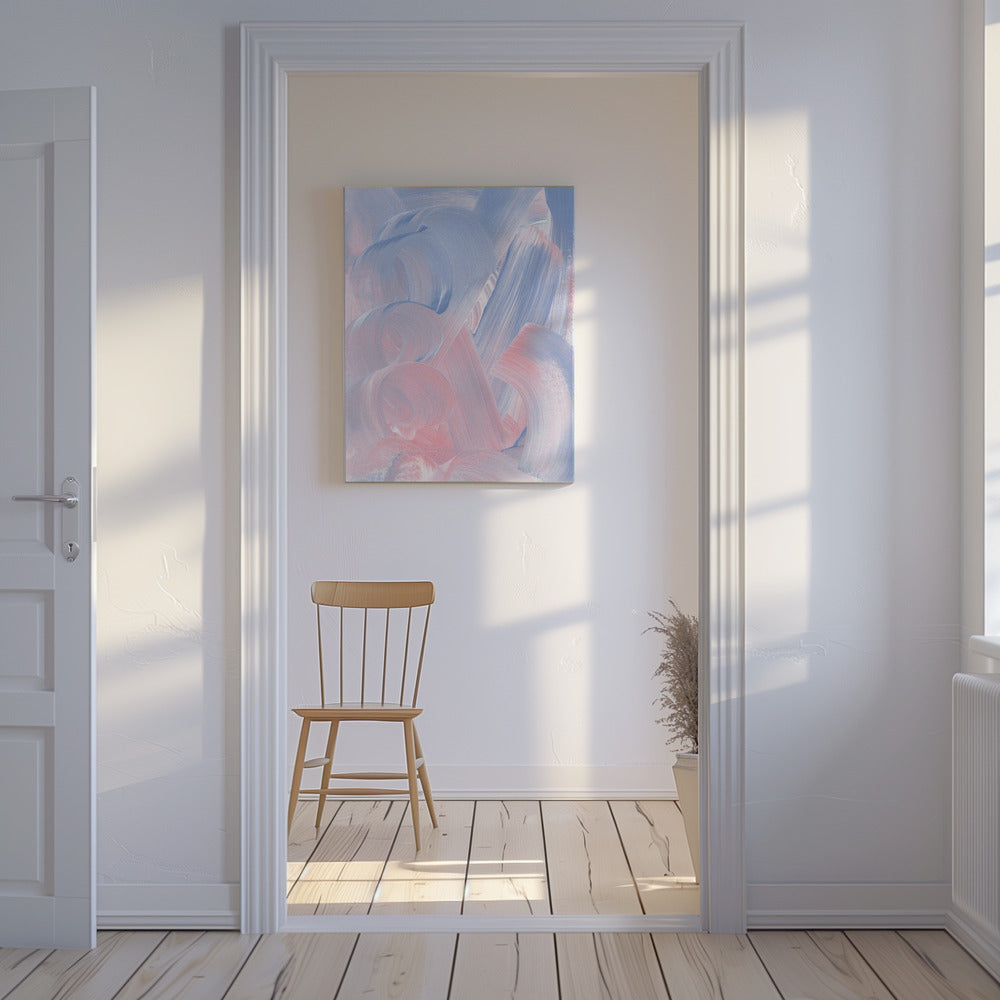 Pastel Brushstrokes In Blue And Pink Hues | Canvas