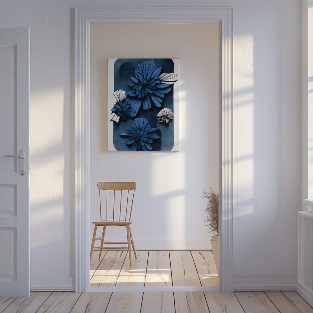 Blaue Blütentiefe | Leinwand
