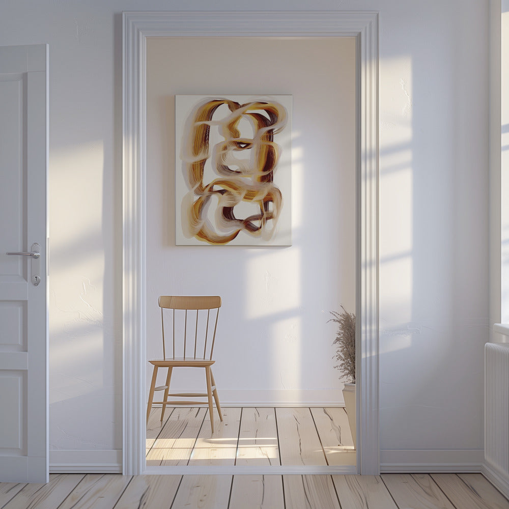 Flowing Amber Paths | Canvas