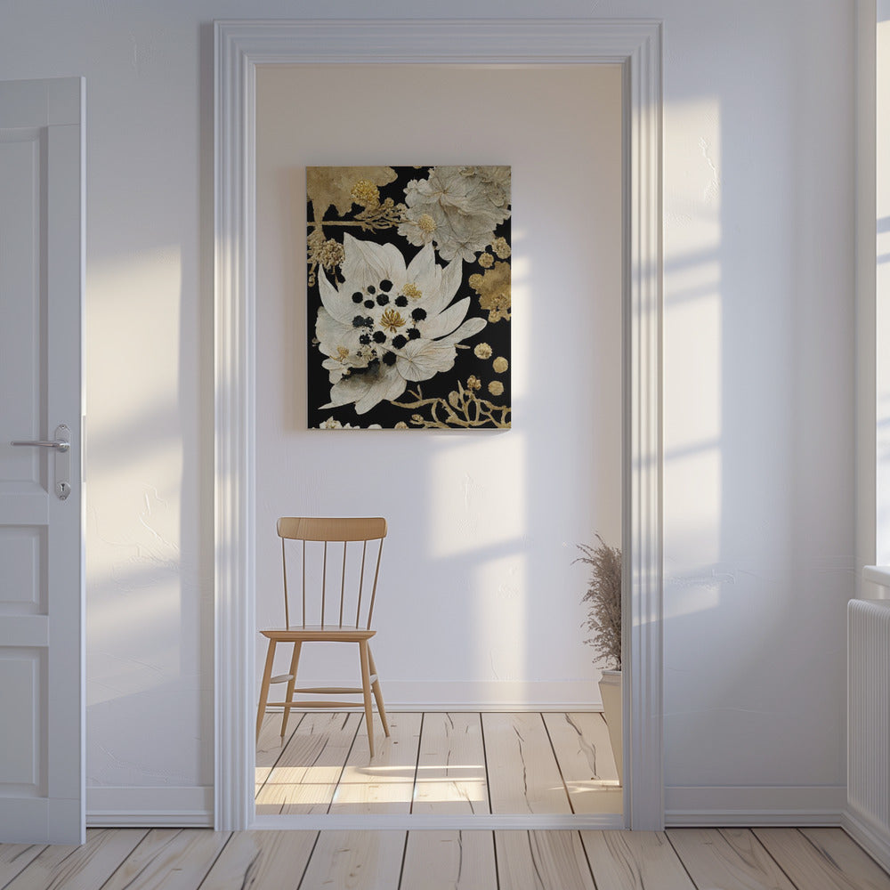 Goldene Blütenblüte | Leinwand