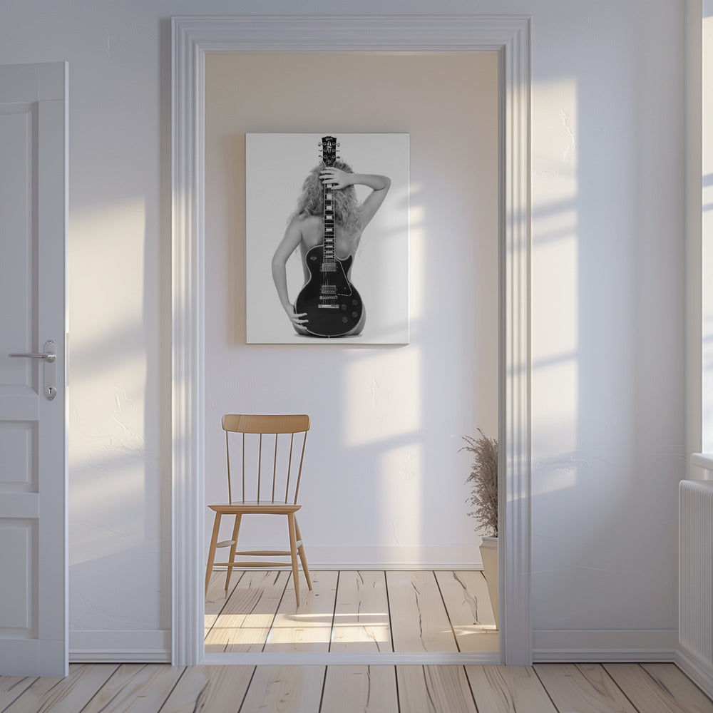 Lady und die Les Paul | Leinwand
