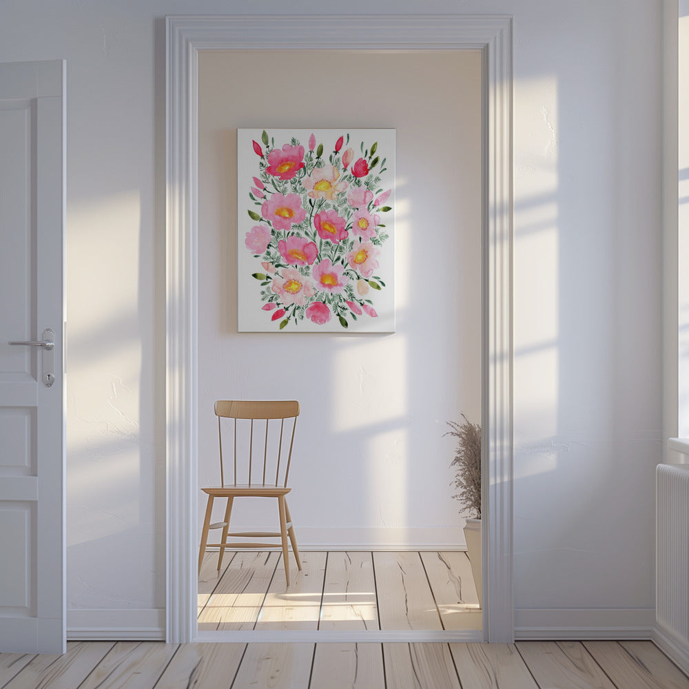 Winterlynn Blumenstrauß in Rosa | Leinwand