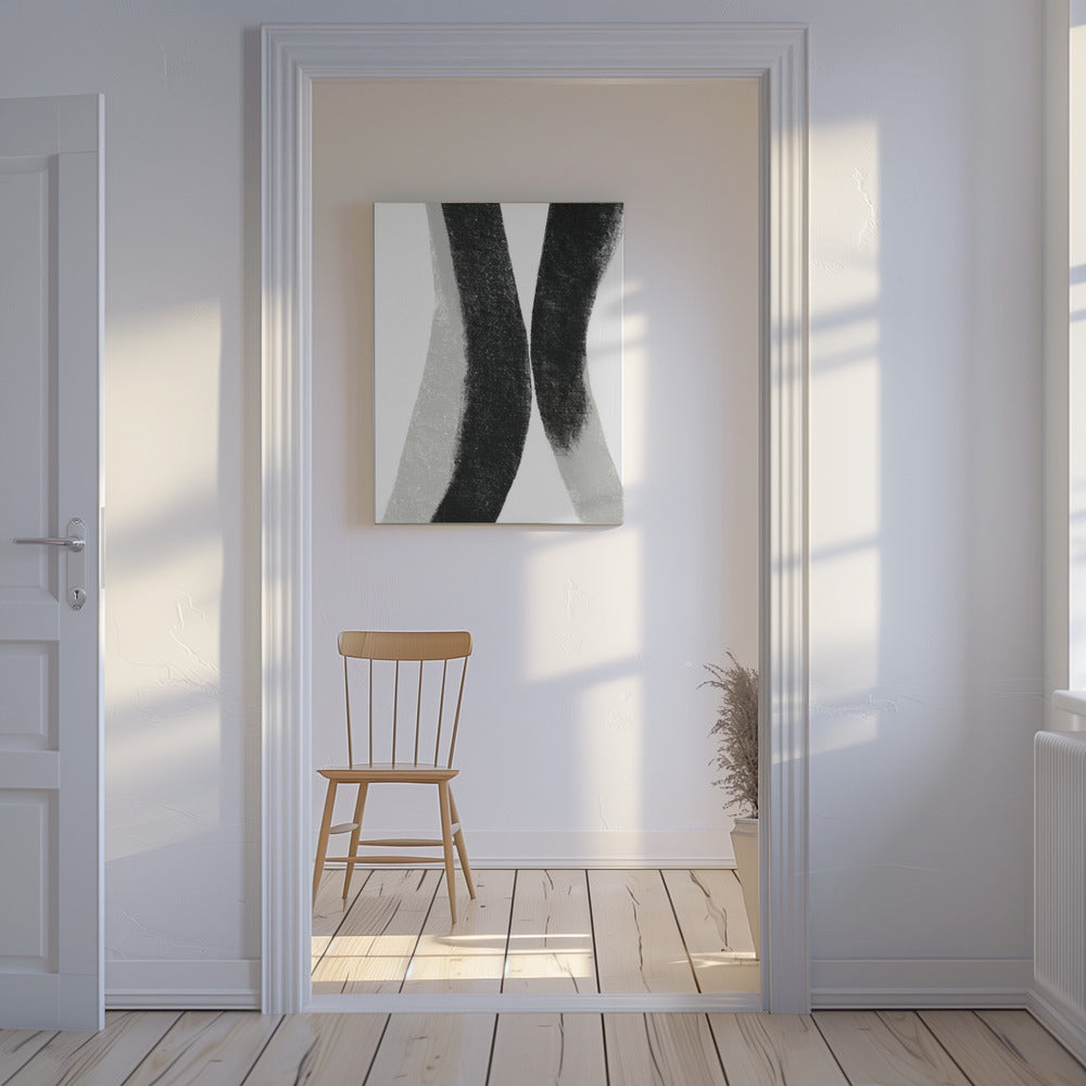Black And Grey Strokes On A White Background | Canvas