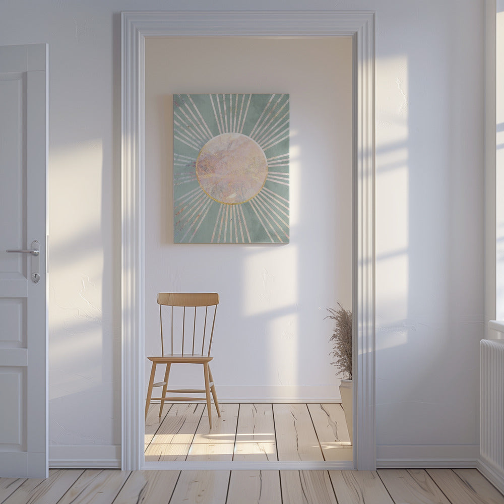 Sage Green Boho Sun Rays | Canvas