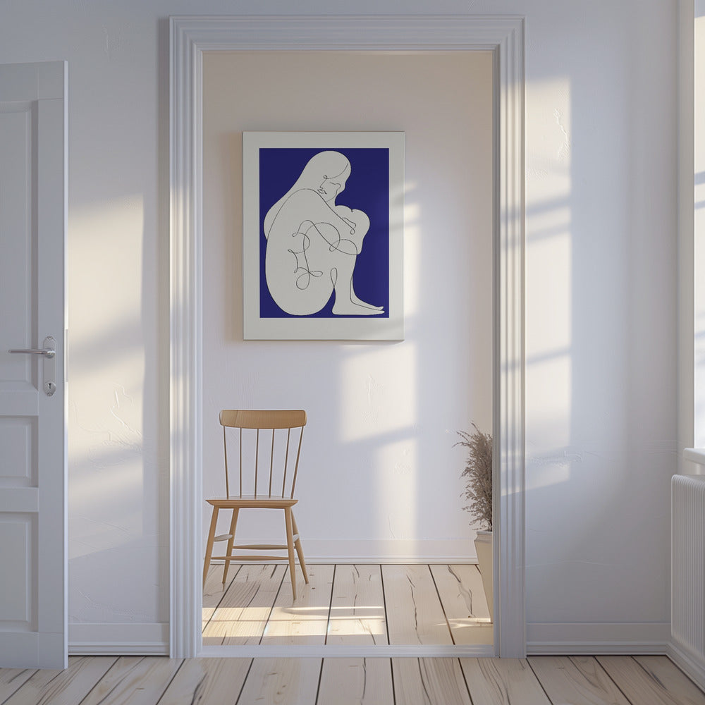 Sitzende Frau Blau | Leinwand