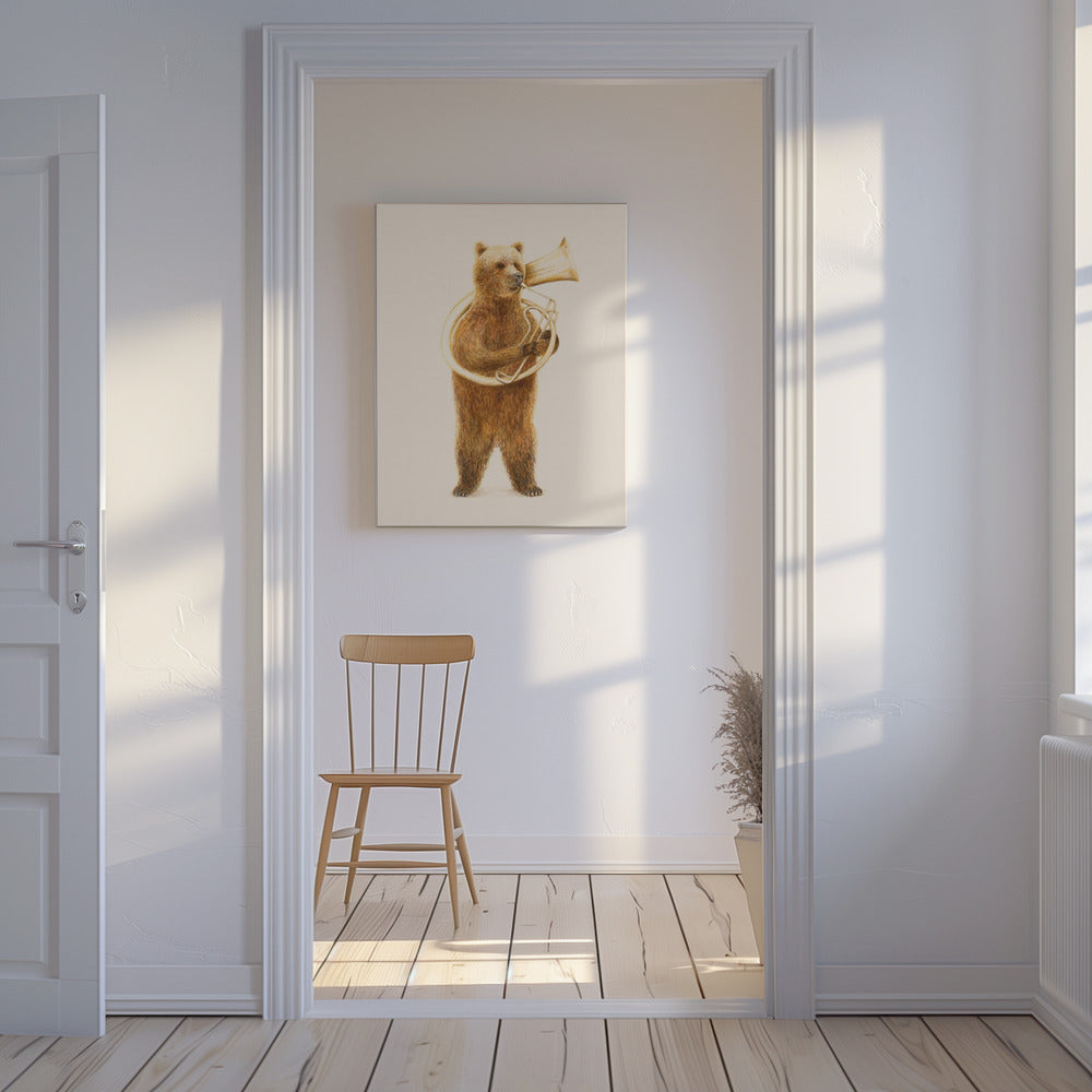Der Bär und sein Helikon | Leinwand