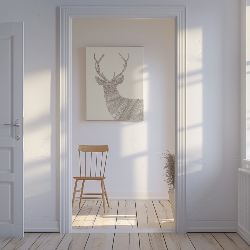 Hirsch Beige | Leinwand