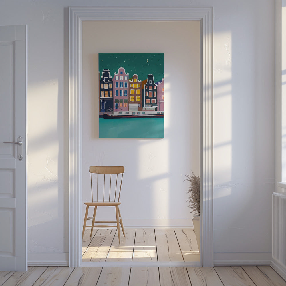 Amsterdam by night | Canvas