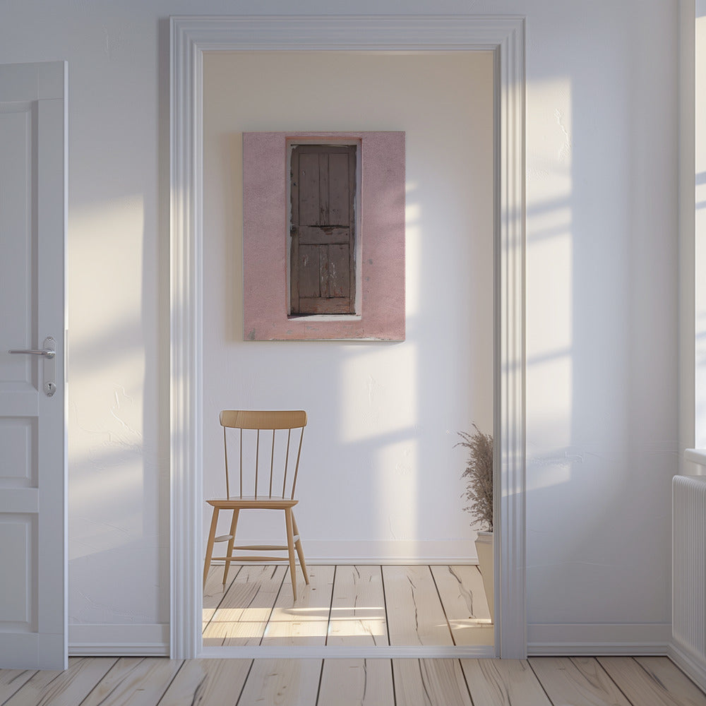 Verwitterte rosa Tür | Leinwand