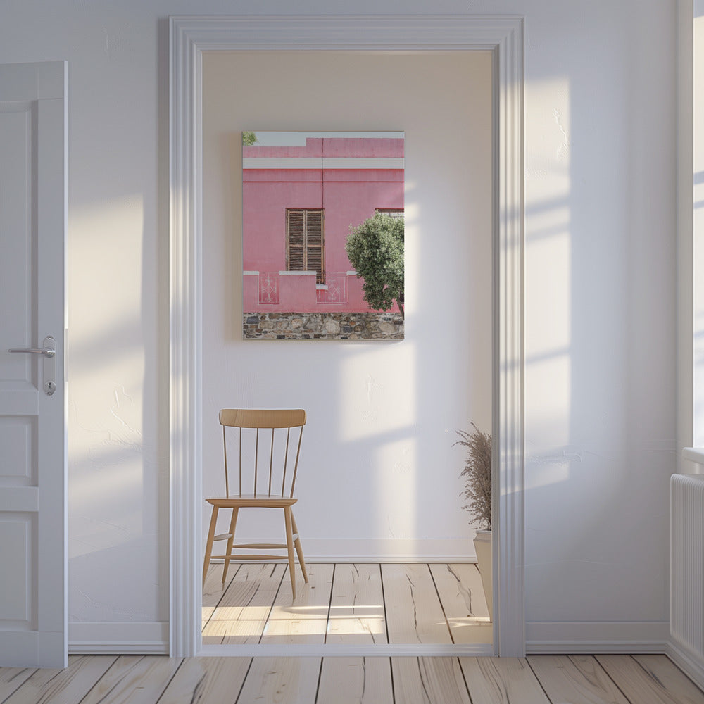 Rosa Fassade Gelassenheit | Leinwand