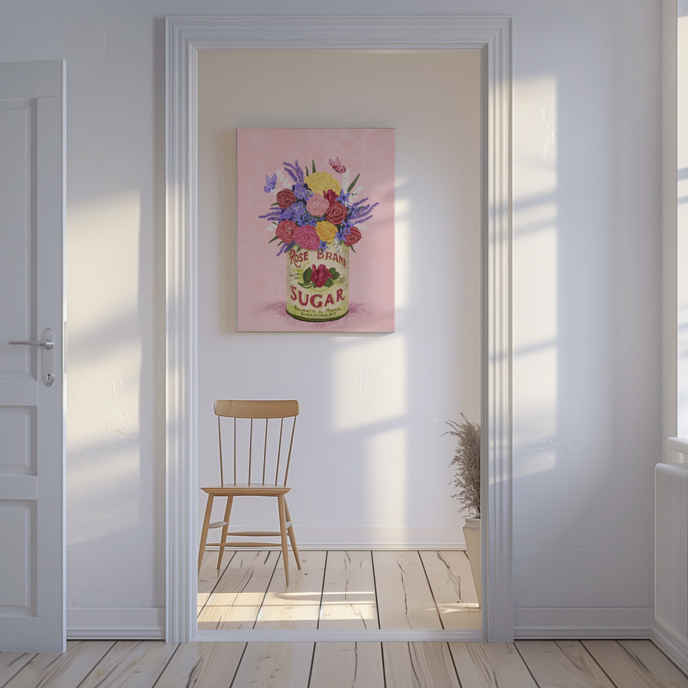 Blumen in einer Vintage-Dose | Leinwand