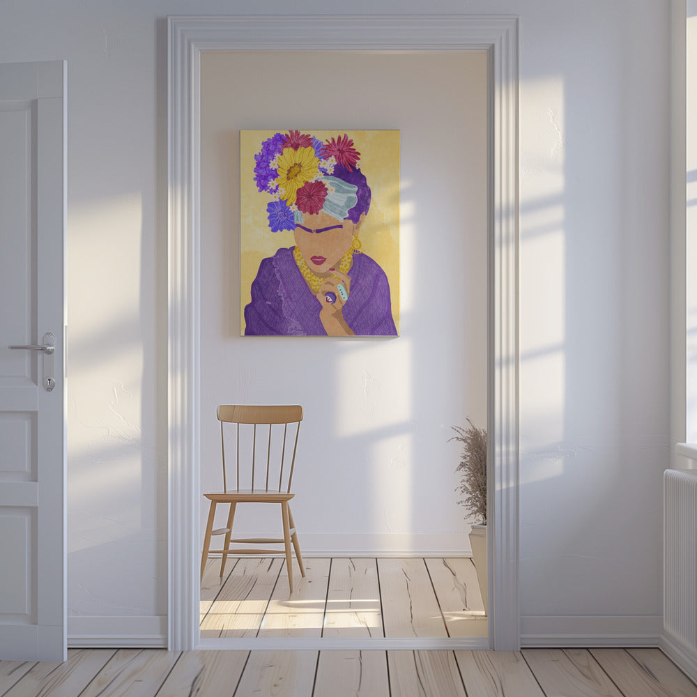 Frida und Blumen | Leinwand