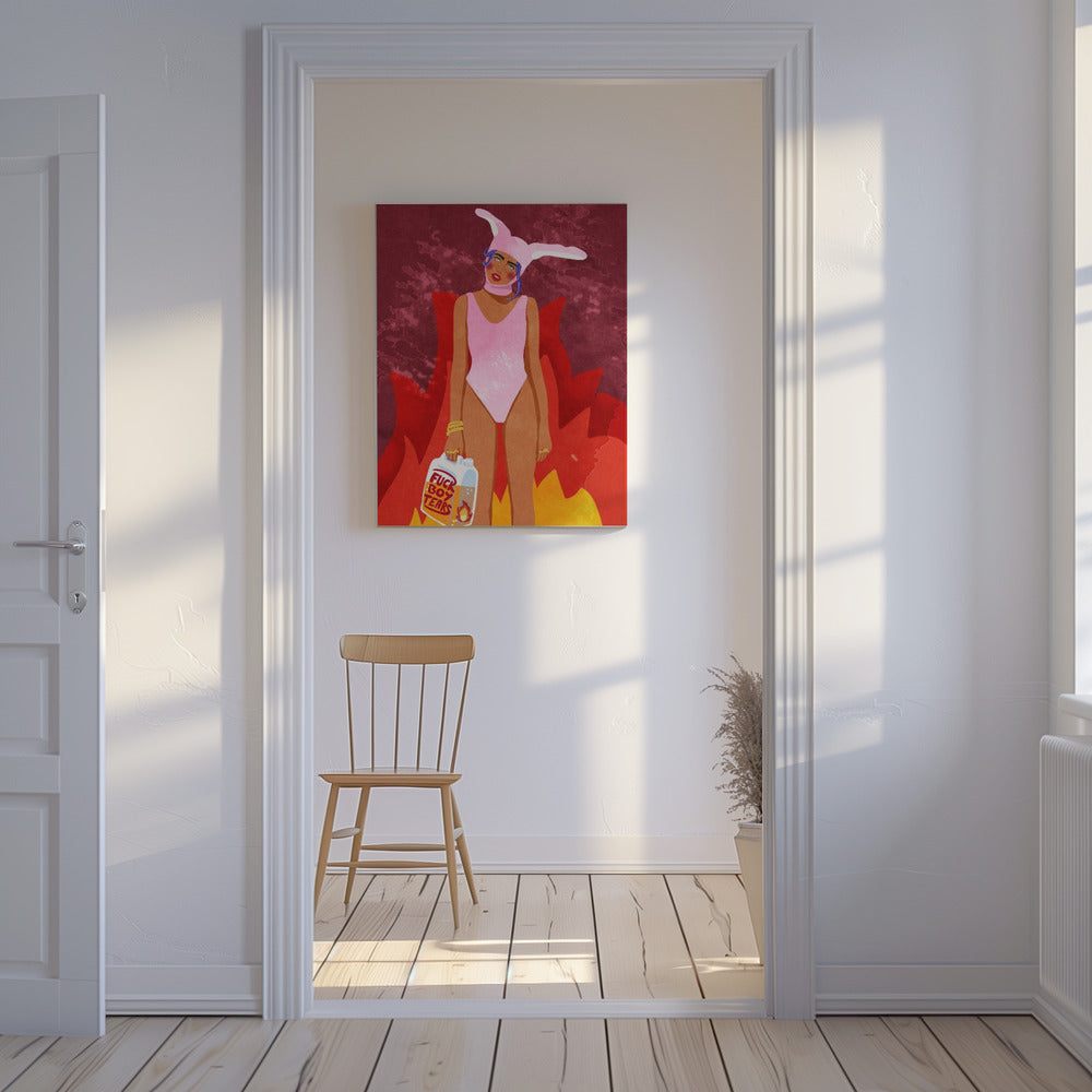 Mädchen in Flammen | Leinwand