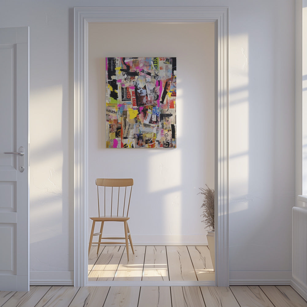 Lebendige Collage Echoes | Leinwand