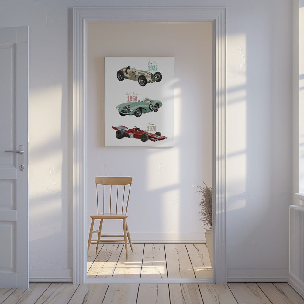 Vintage-Rennwagen | Leinwand