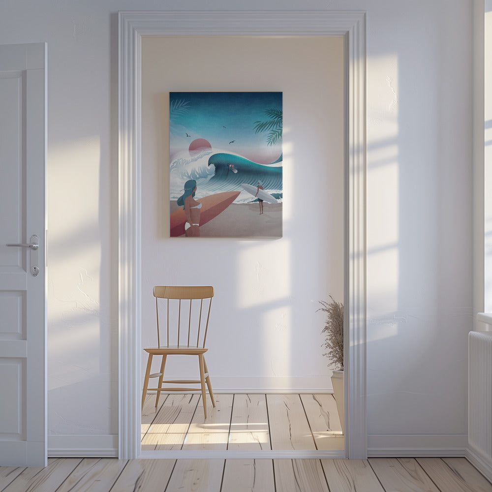 Sunset Surfing Scene | Canvas