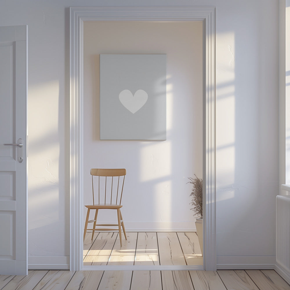 Little Heart Gray | Canvas