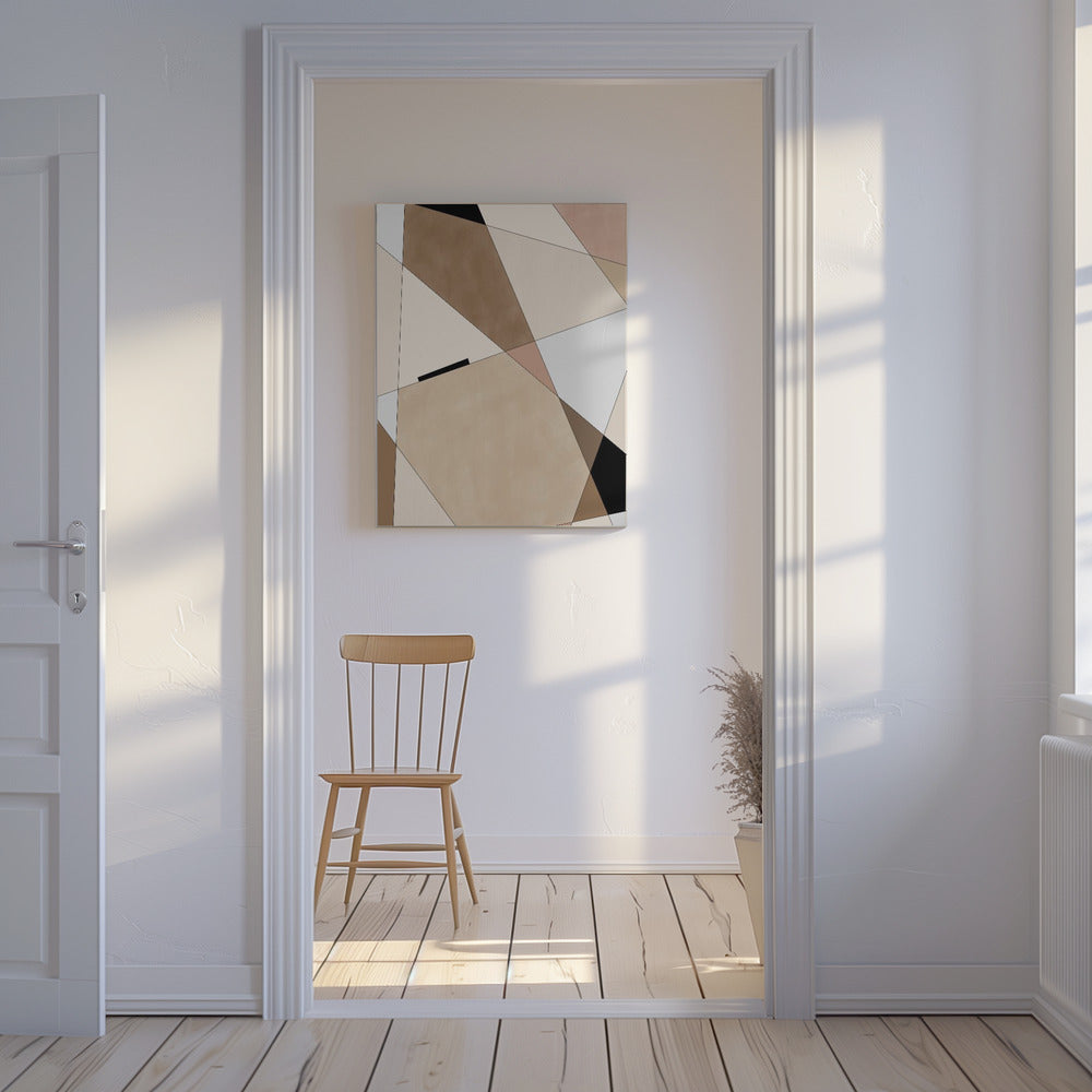 Geometrische Beige Kunst | Leinwand