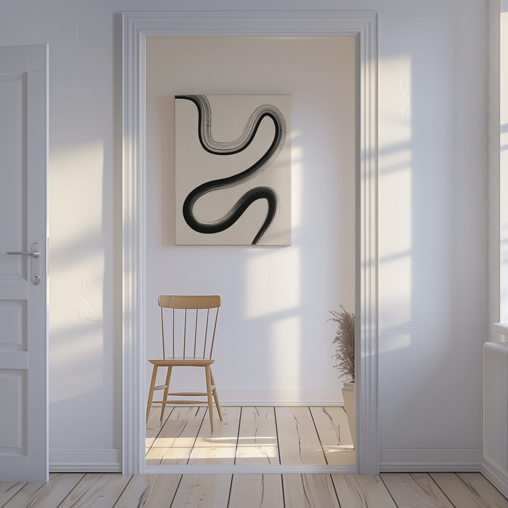 Schwarze Pinselstrichkunst | Leinwand
