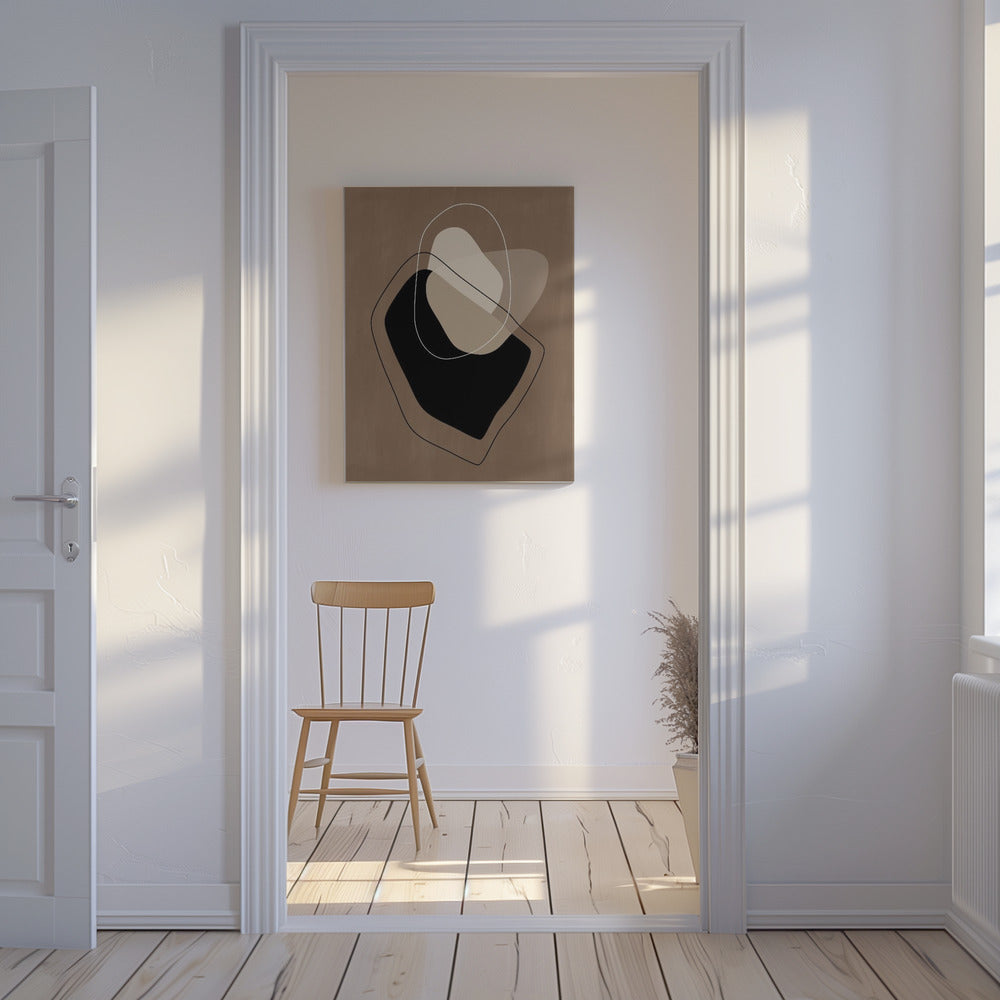 Layered Organic Shapes in Neutral Tones | Canvas