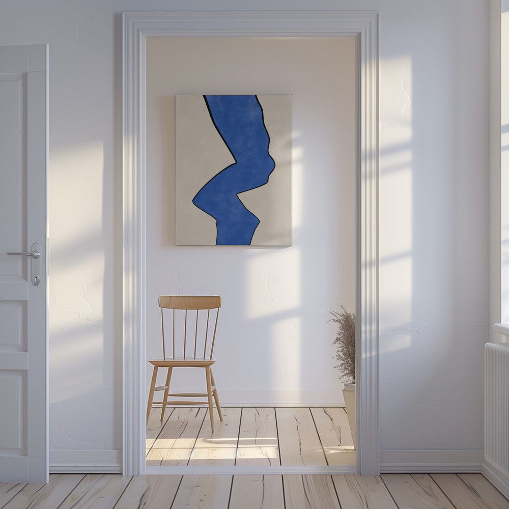 Kräftige blaue Kontur | Leinwand