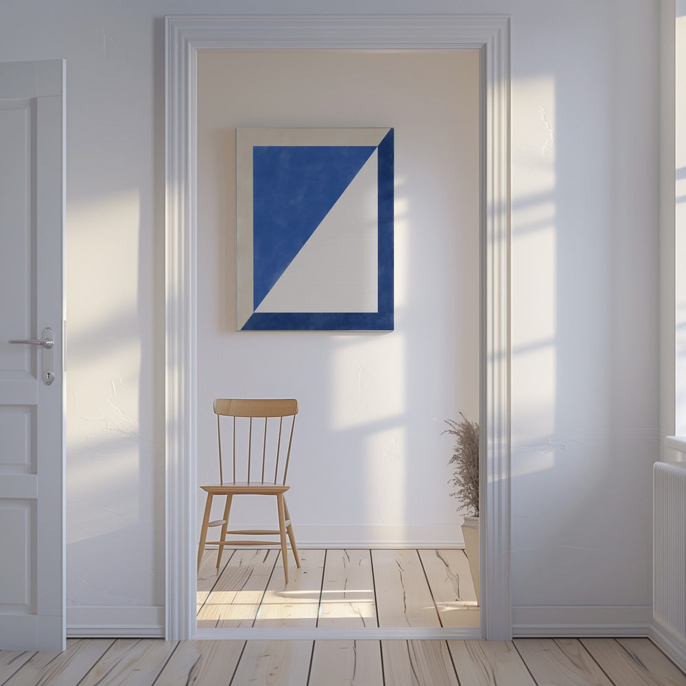 Blaues geometrisches Spiel | Leinwand