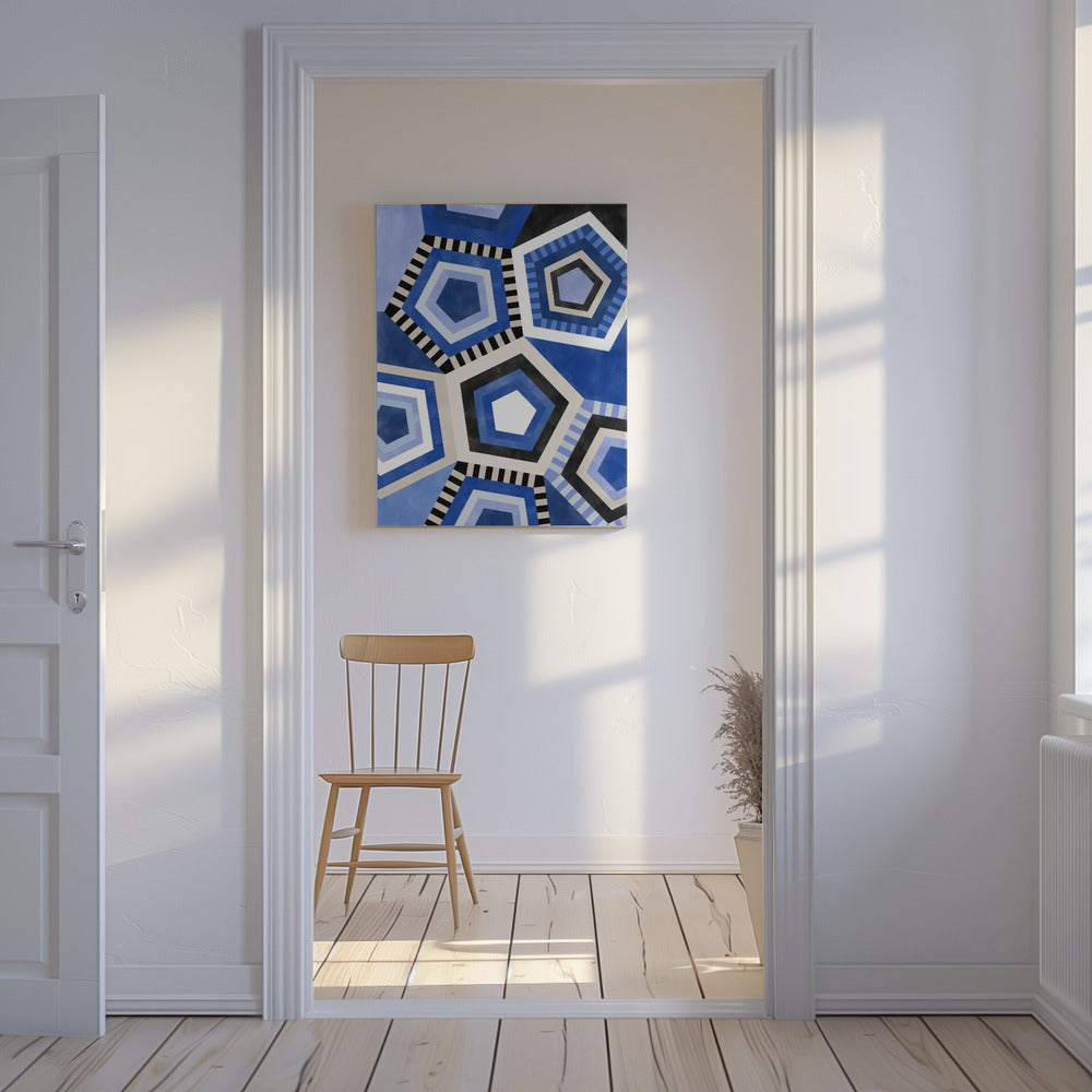 Geometrisches Muster mit sechseckiger Form | Leinwand