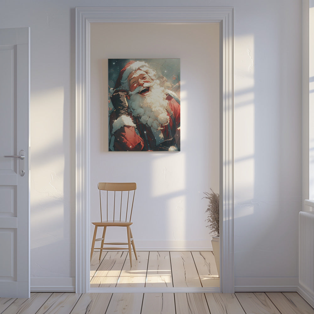 Fröhlicher Weihnachtsmannruf | Leinwand