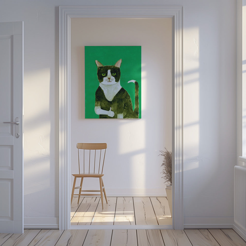 Smoking Katze Daumen hoch | Leinwand