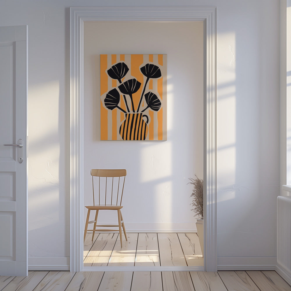 Kräftige Blumenstreifen | Leinwand
