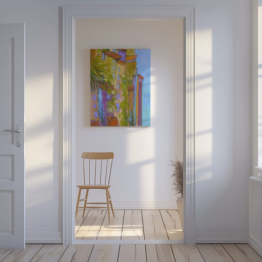 Sonnenbeschienene Balkone | Leinwand
