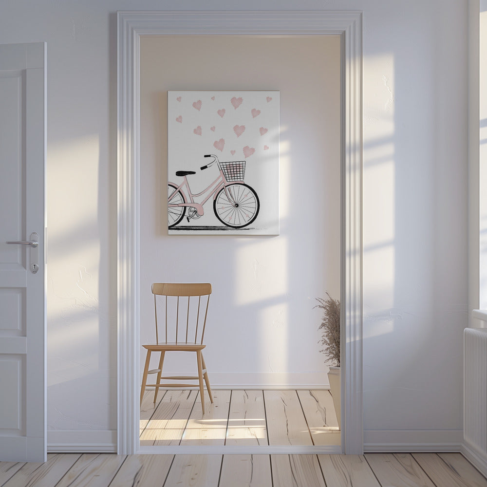 Fahrrad mit Herzen | Leinwand
