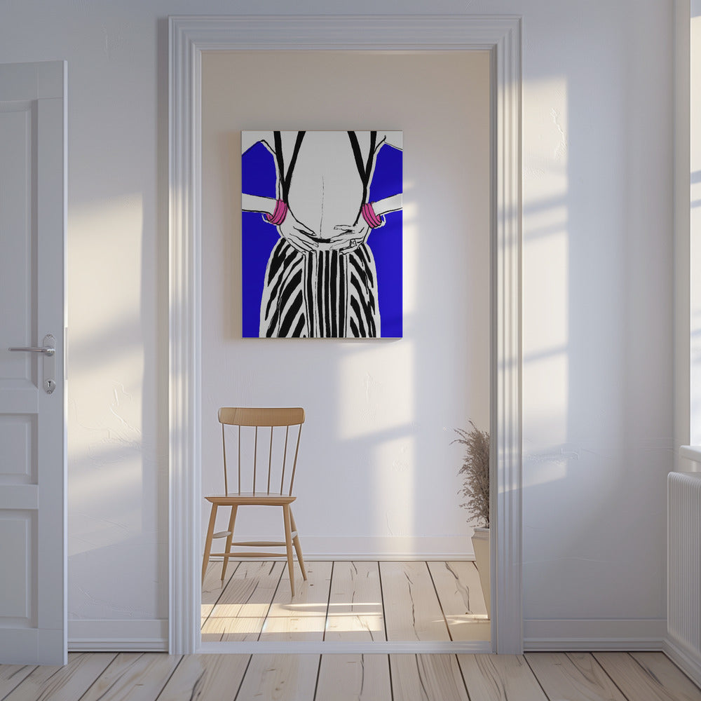 Kräftige Streifen, blauer Hintergrund | Leinwand