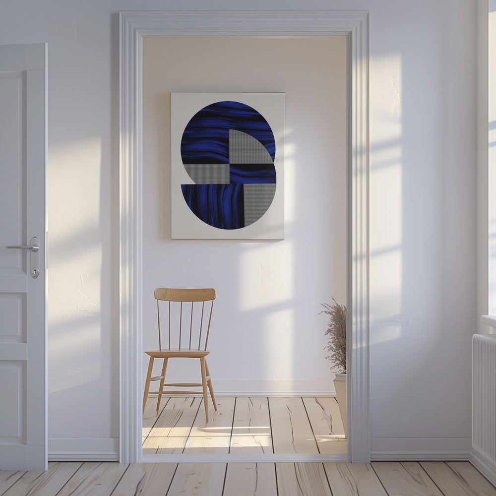 Skandinavisch in Blau und Schwarz 2 | Leinwand