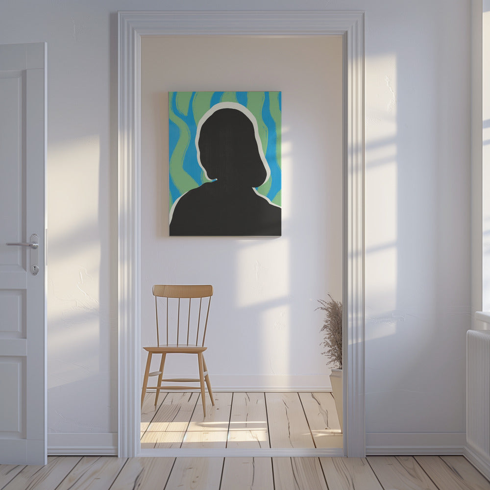 Anonymes Portrait in kühlen Farben | Leinwand