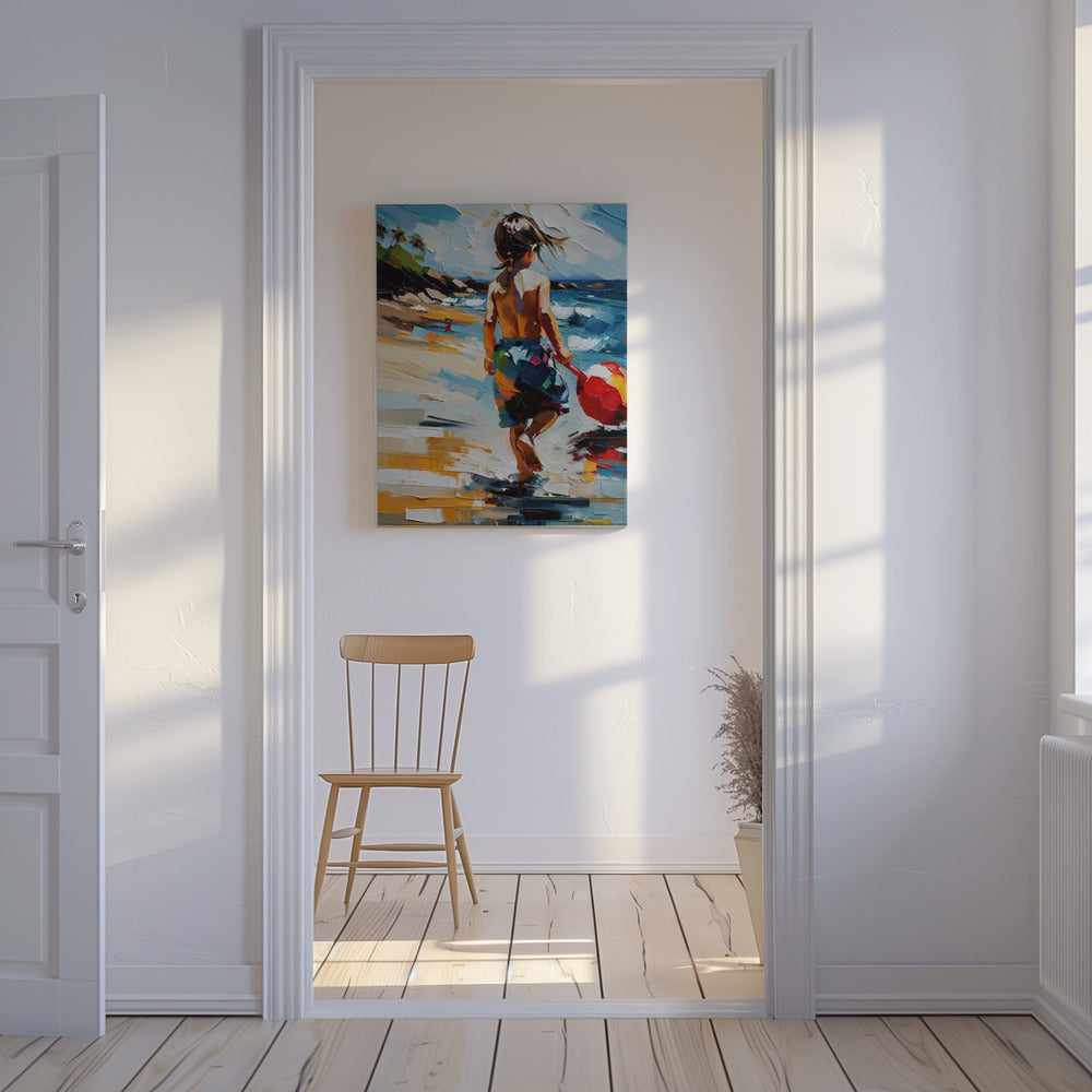 Junge am Strand | Leinwand