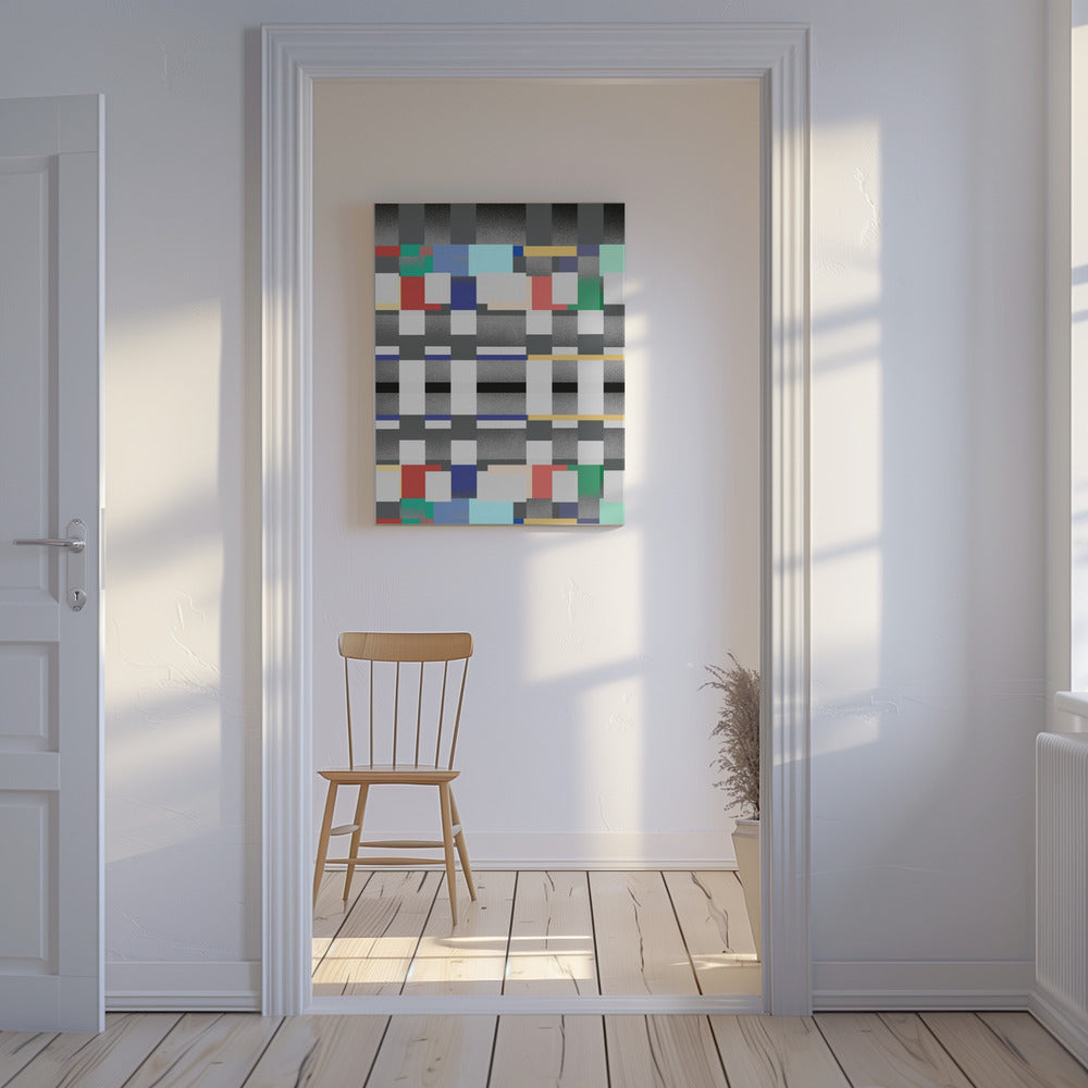 Abstraktes Design mit gitterartigem Muster | Leinwand