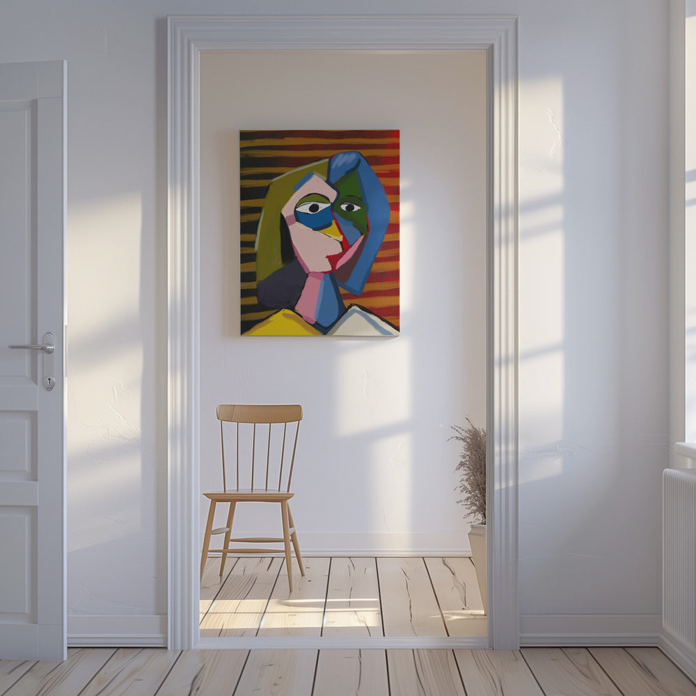 Von Picasso inspiriertes Porträt | Leinwand
