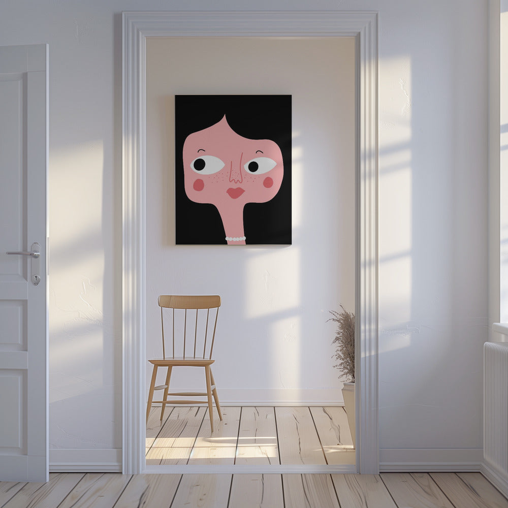 Schrulliges rosa Gesicht | Leinwand