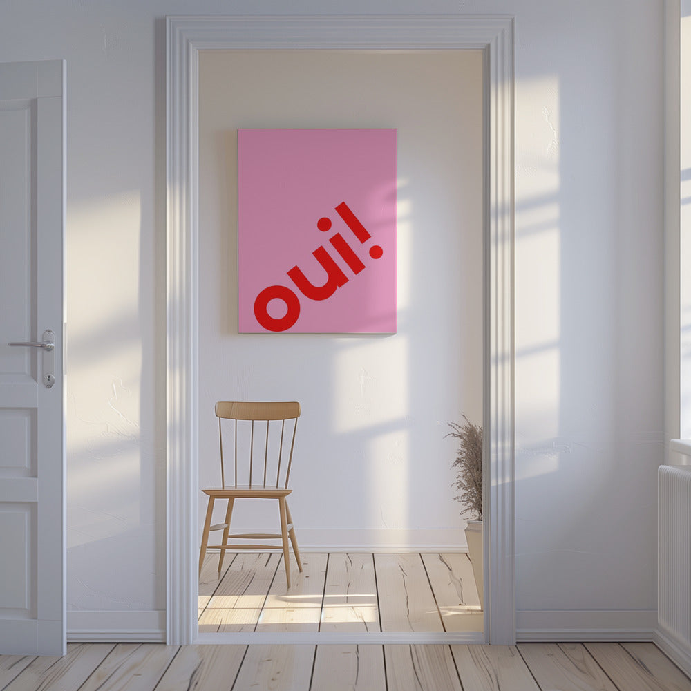 Oui in fetten Buchstaben | Leinwand