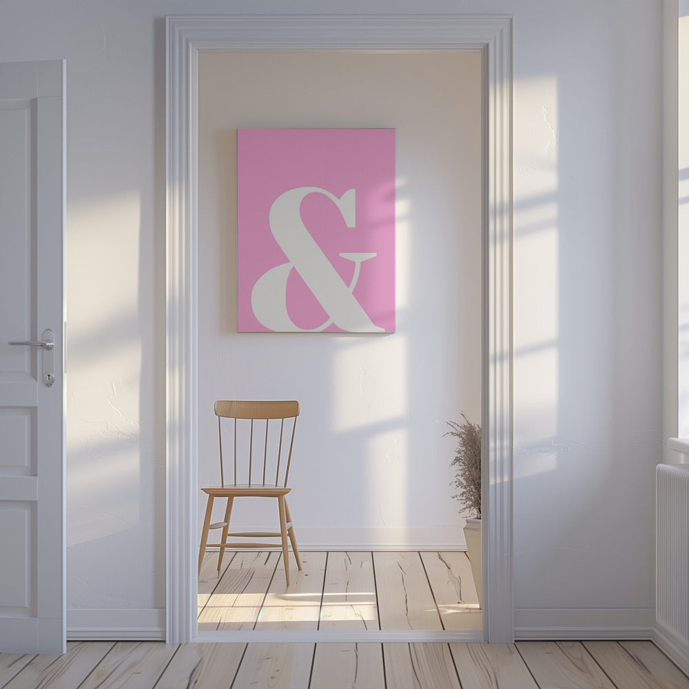 Rosa Ampersand-Anhänger | Leinwand
