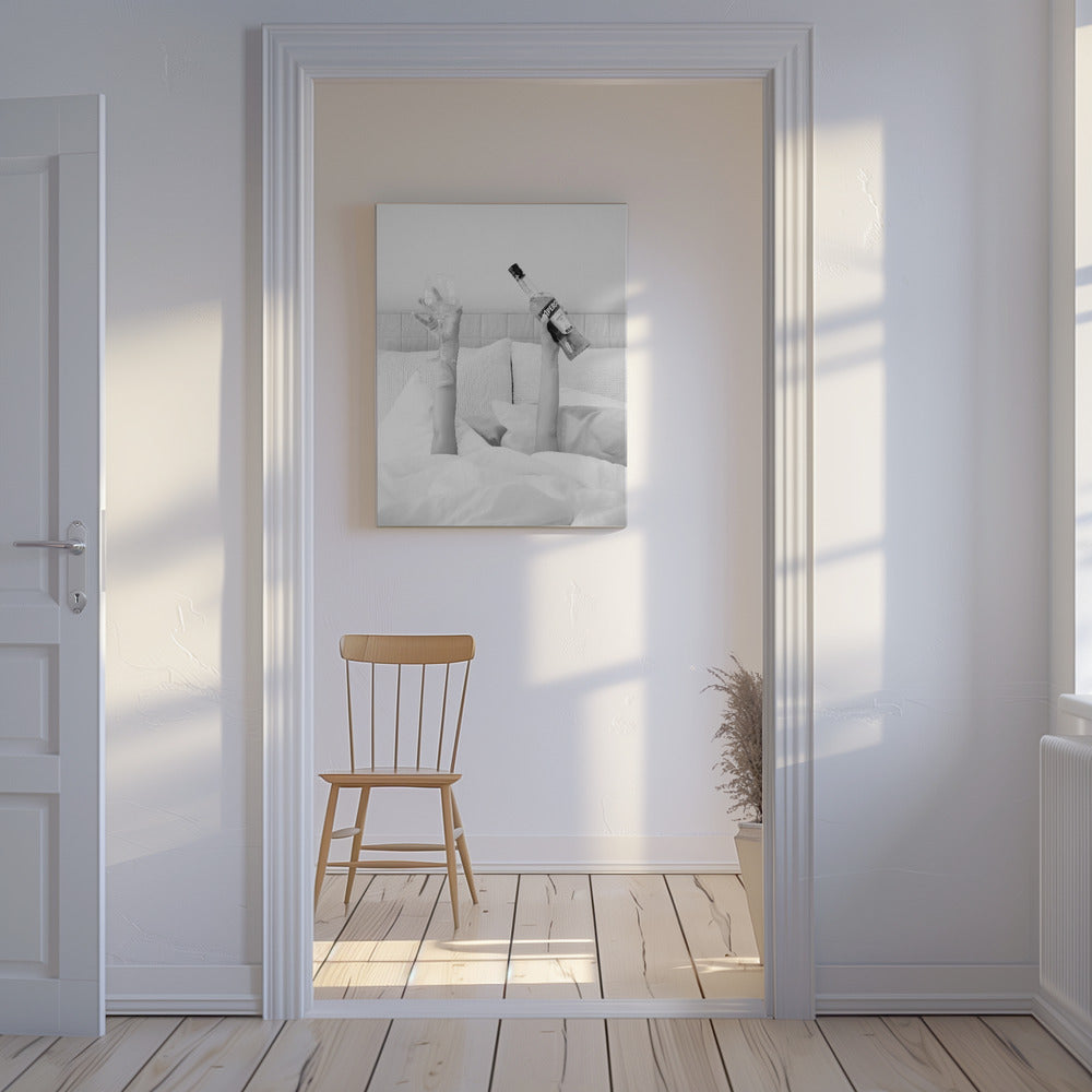 Aperol im Bett Low Key | Leinwand