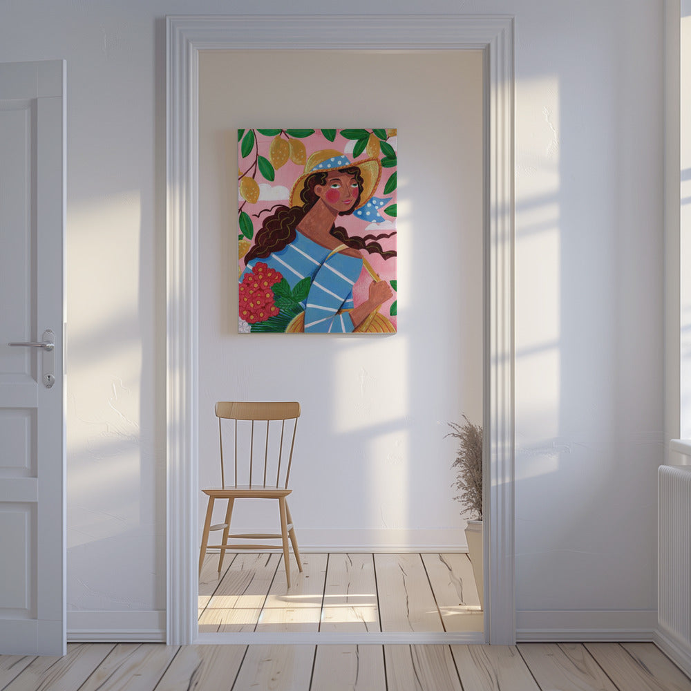 Porträt einer Frau an der Amalfiküste, Italien | Leinwand