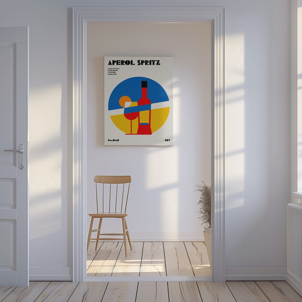 Aperol Spritz Cocktail Bauhaus Kunstdruck | Leinwand
