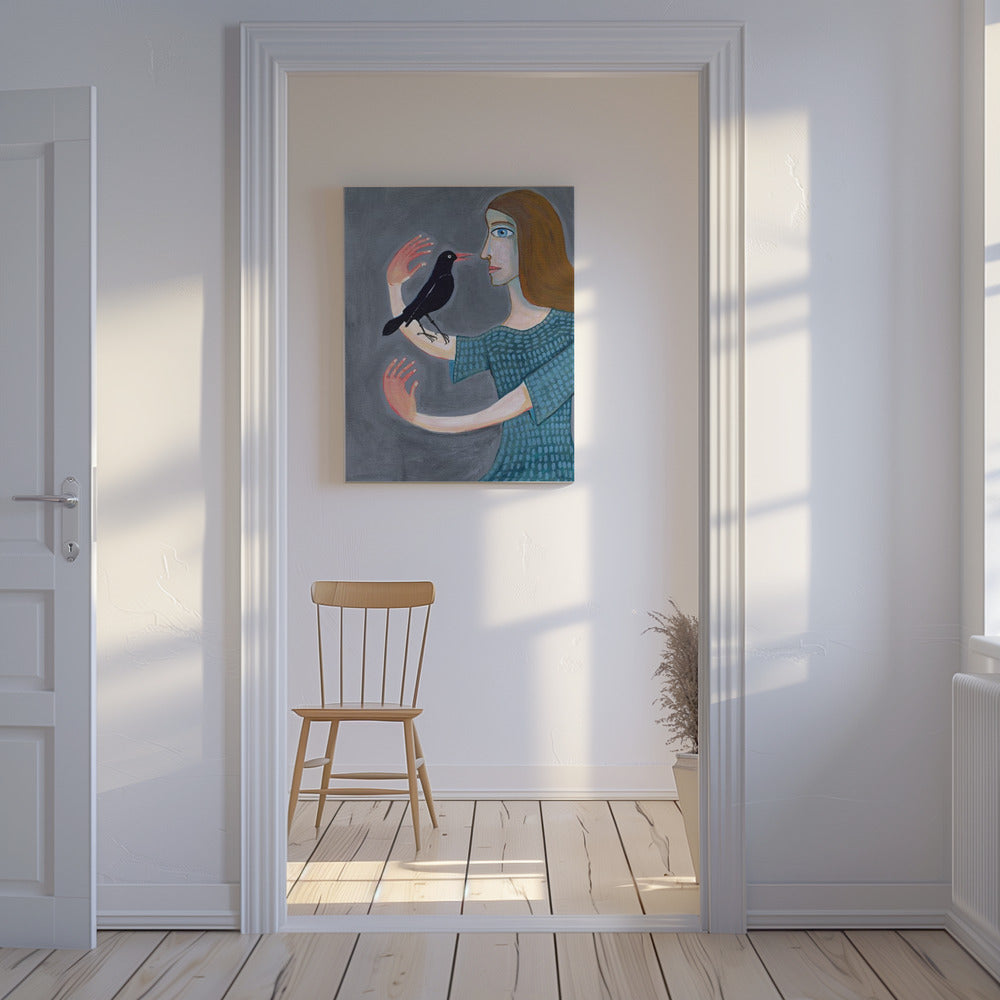 Dame mit zwei linken Händen | Leinwand