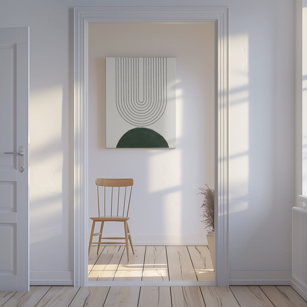 Grünes Mid Century Modern Nr. 5 | Leinwand